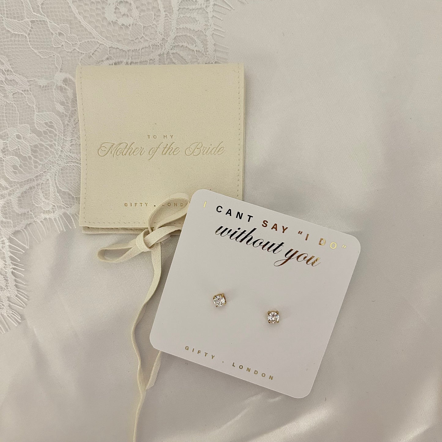 Bridesmaid Stud Earrings With Pouch