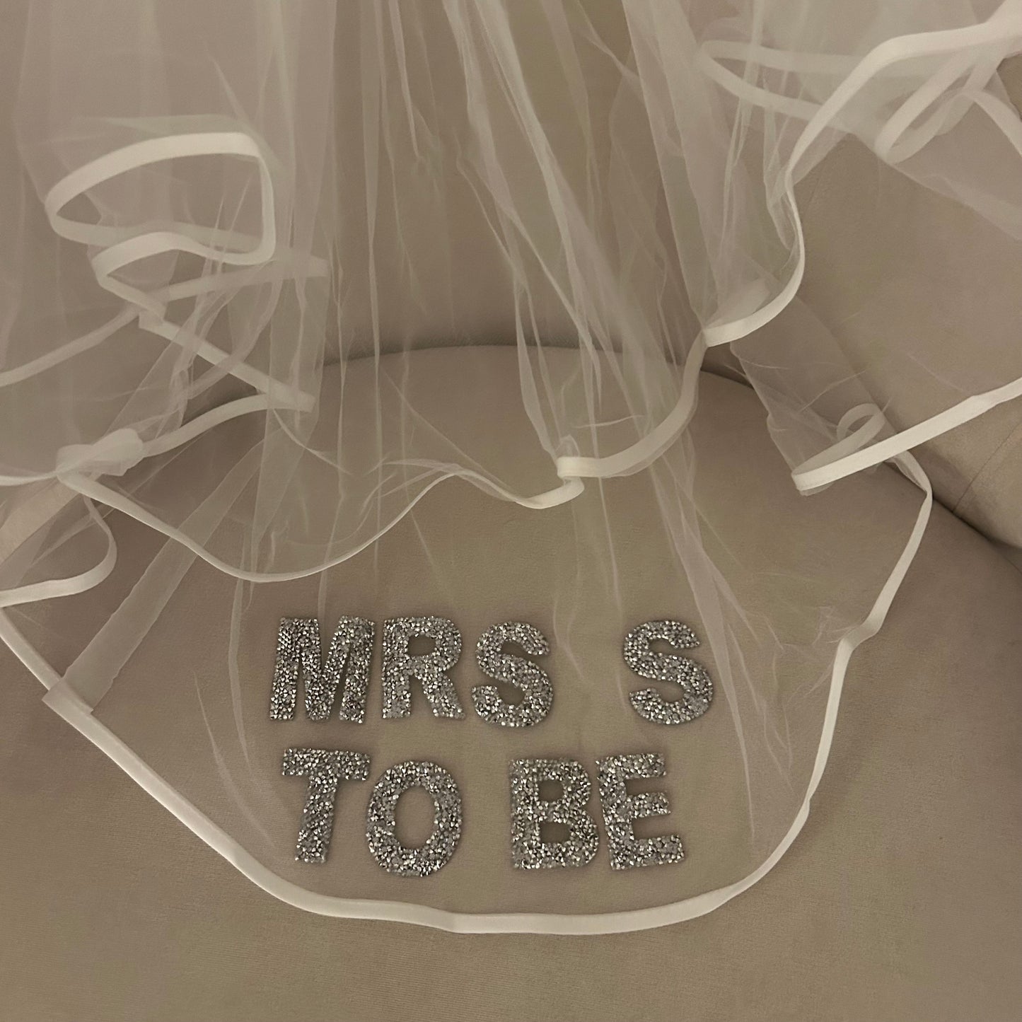 Mrs Personalised Initial Diamanté Veil
