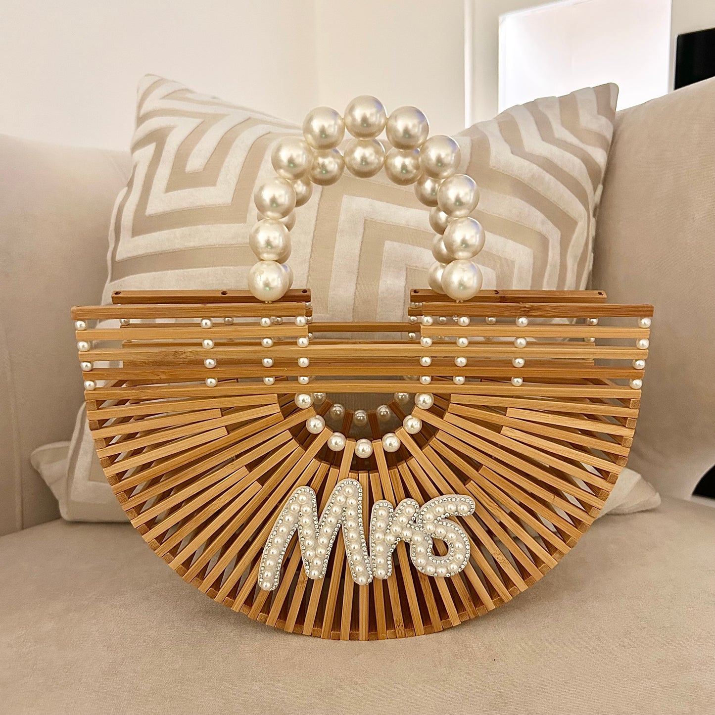Wooden Pearl Personalised Bag