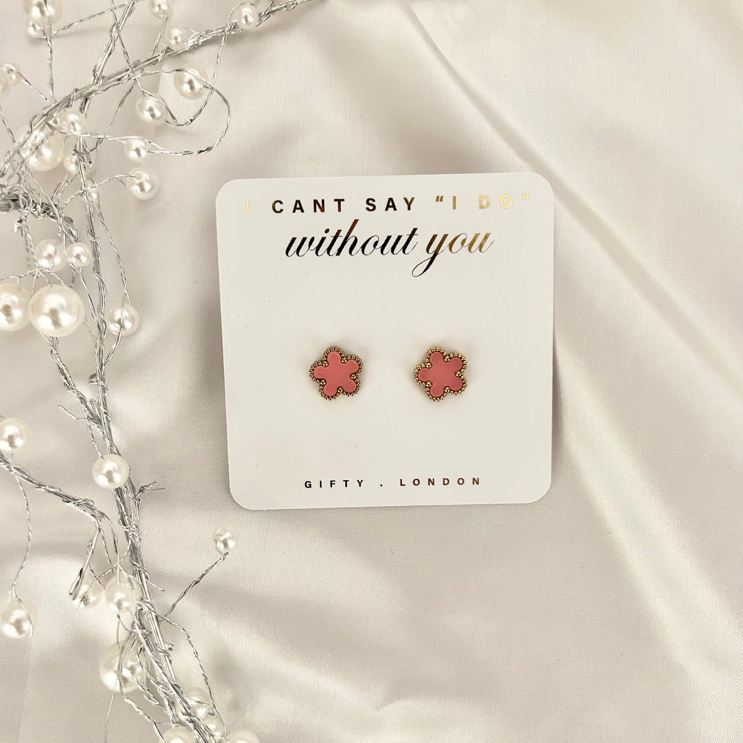 Personalised Bridesmaid Flower Earrings With Pouch