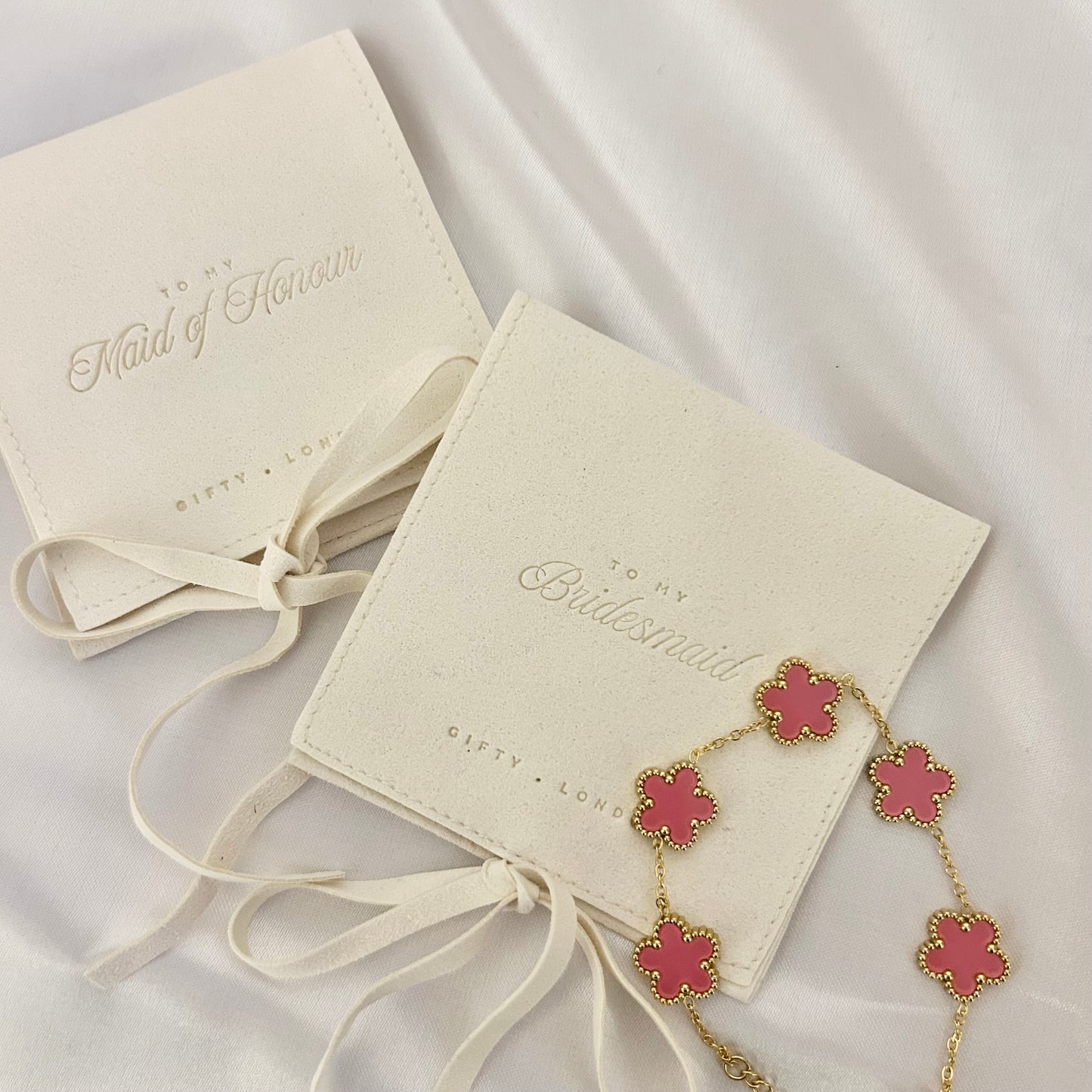 Bridesmaid Flower Bracelet With Pouch