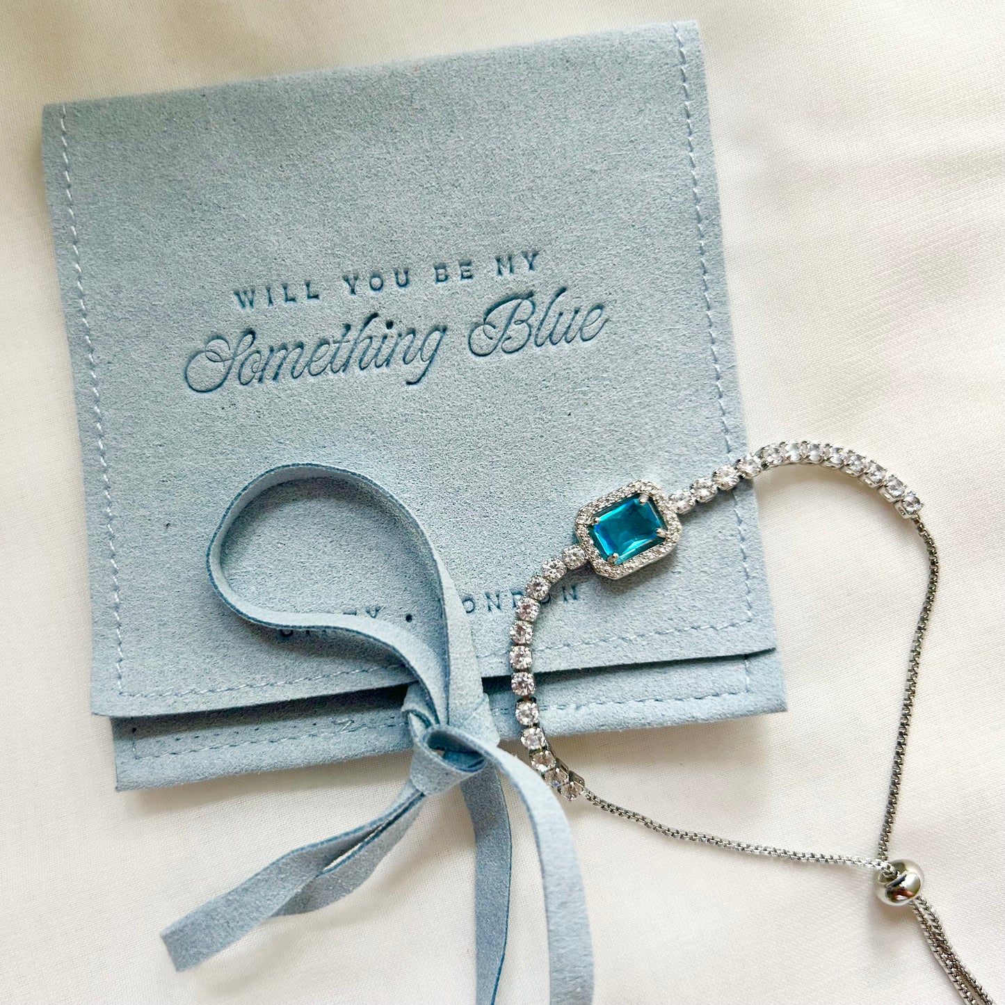Something Blue Bracelet With Blue Pouch