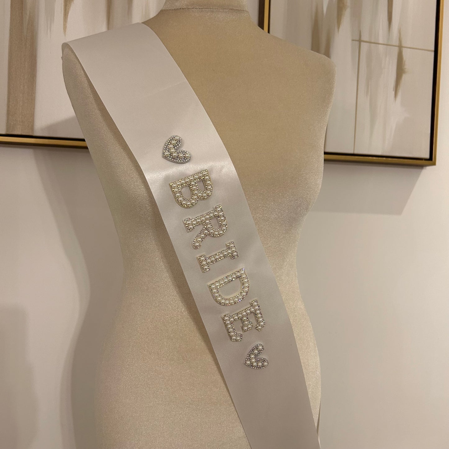 Wifey Pearl Diamate Personalised Bridal Sash