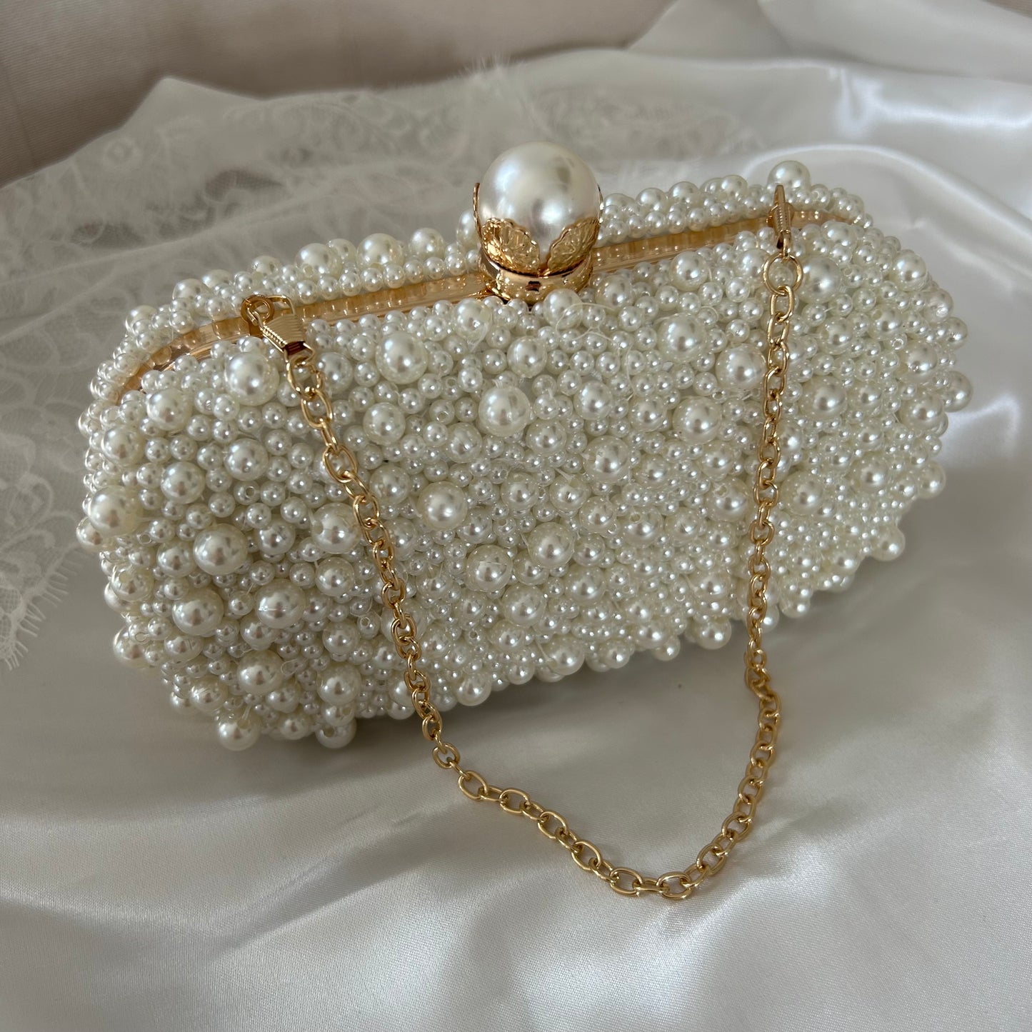 Gold Pearl Beaded Bags