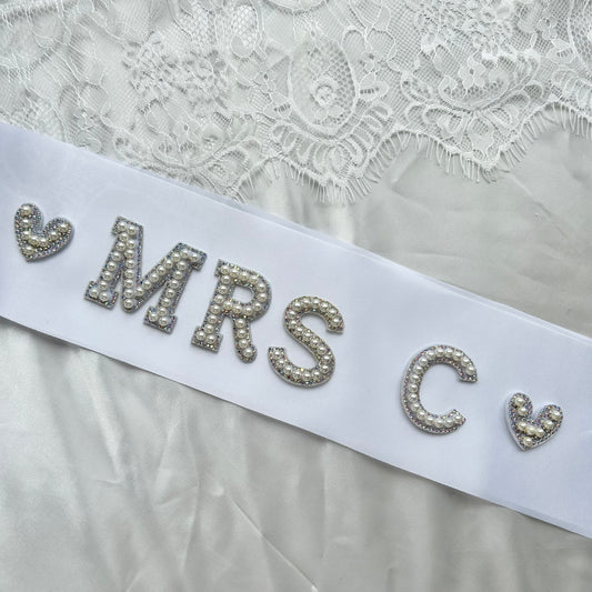 Pearl Diamate Personalised Bridal Sash