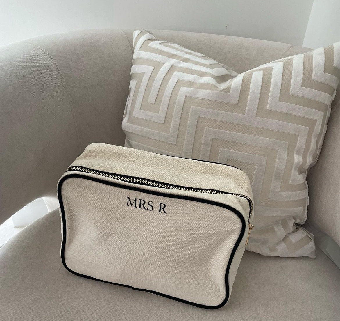 Cream & Black XL Pouch