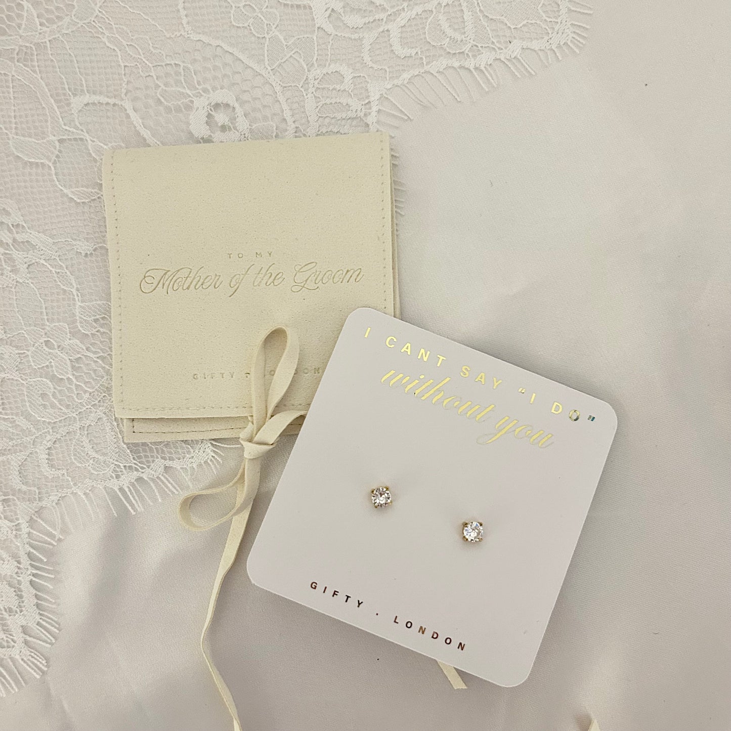 Bridesmaid Stud Earrings With Pouch