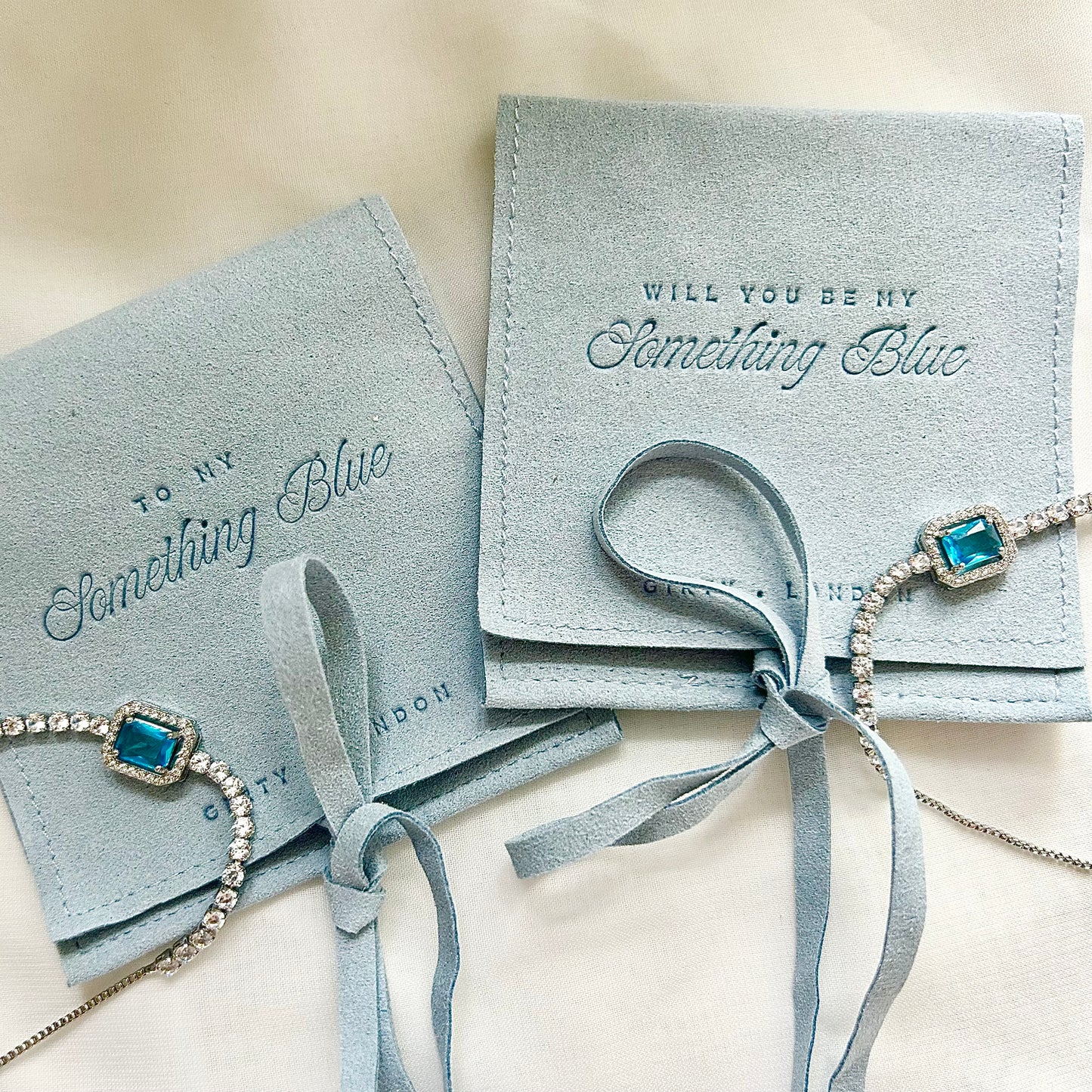 Something Blue Bracelet With Blue Pouch
