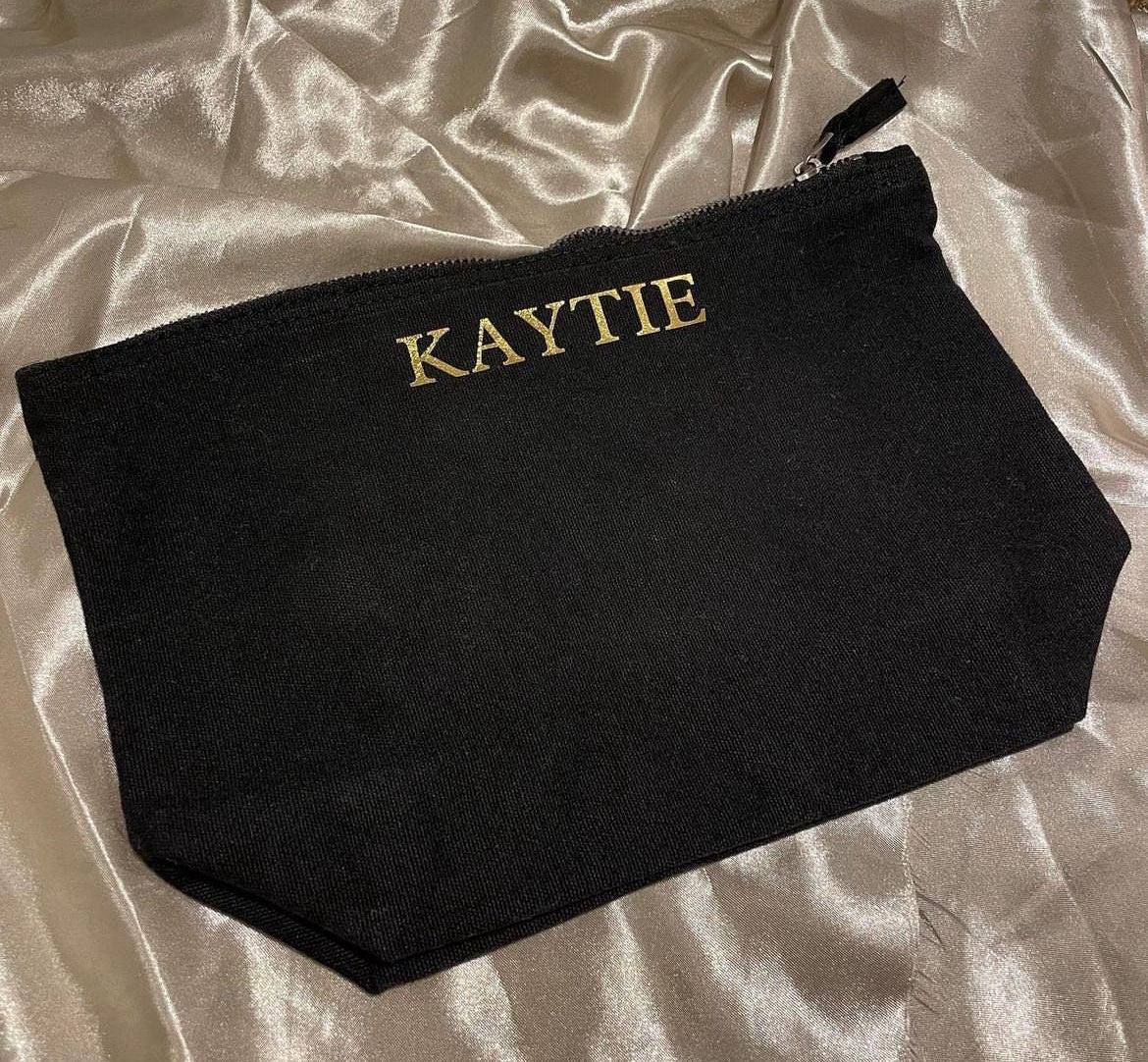 Black Personalised Pouches