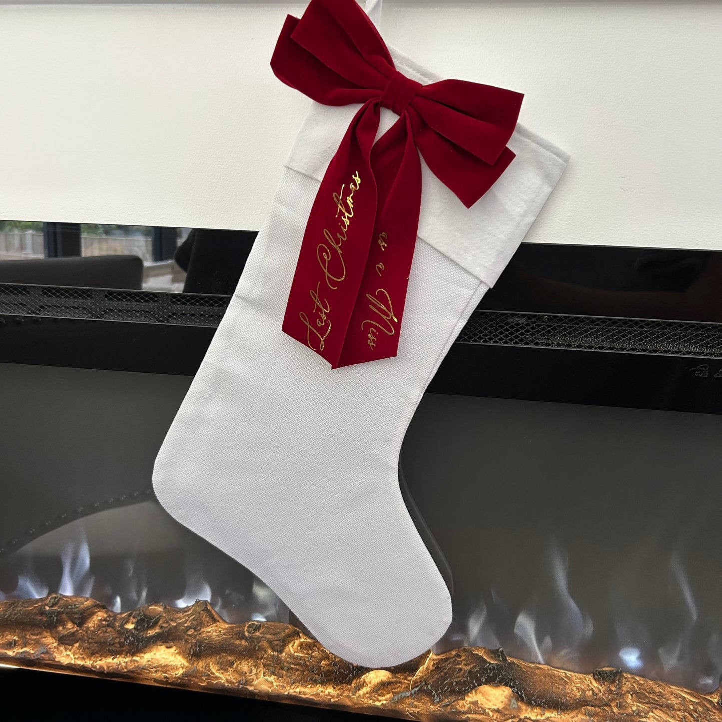Personalised Christmas Velvet Bow Stocking