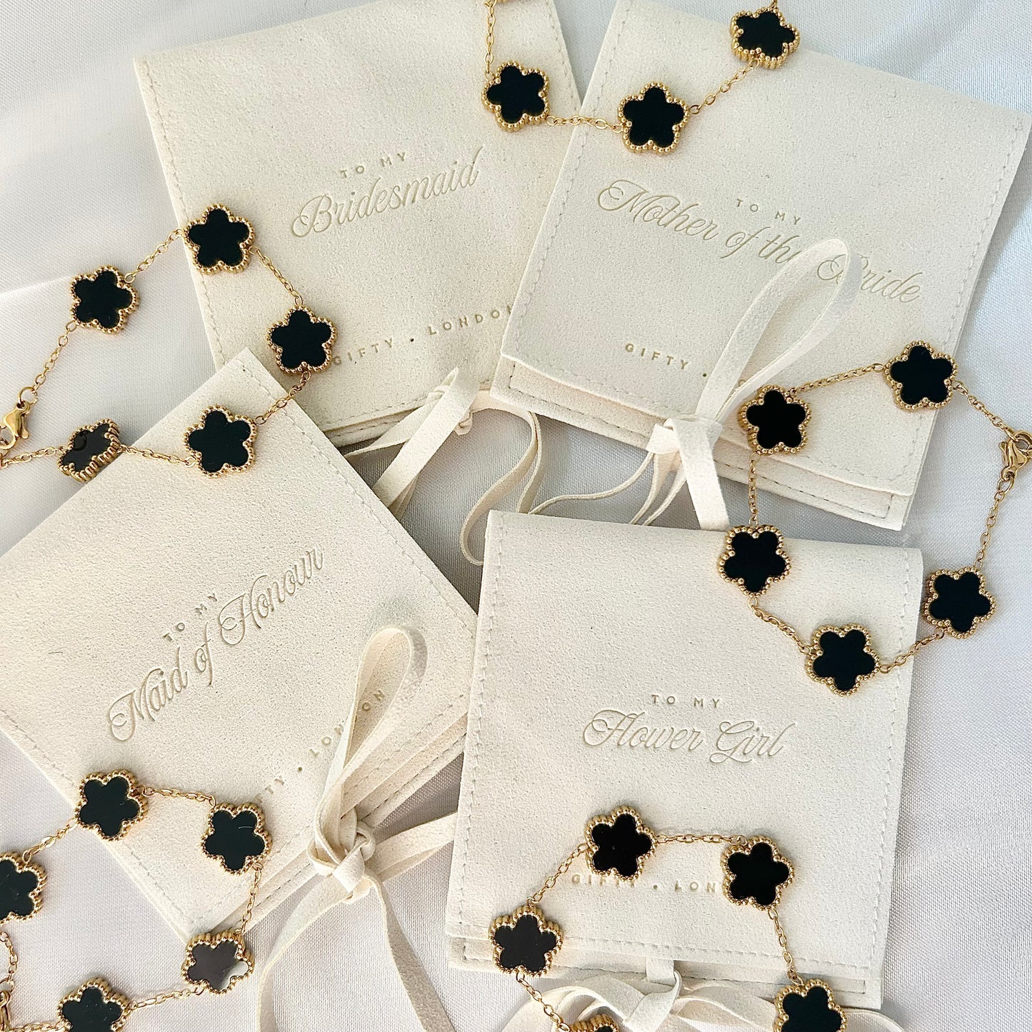 Bridesmaid Flower Bracelet With Pouch
