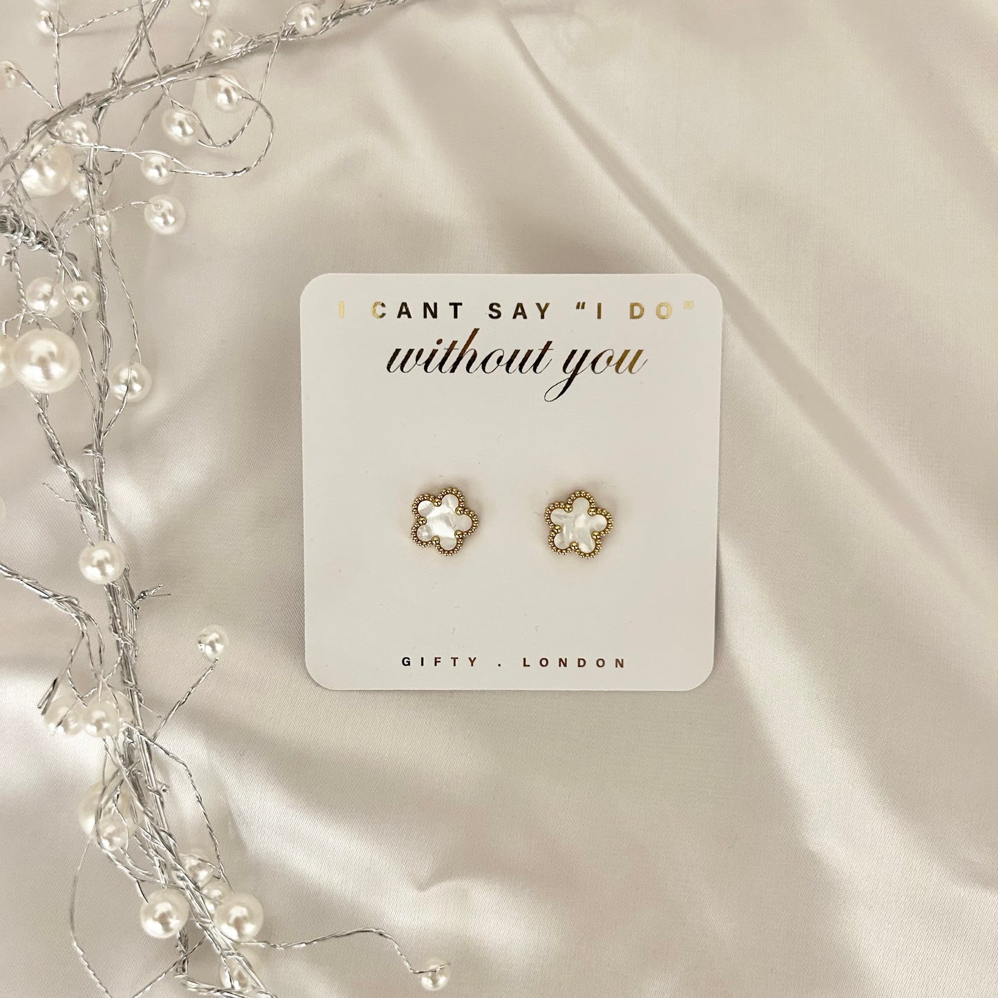 Personalised Bridesmaid Flower Earrings With Pouch