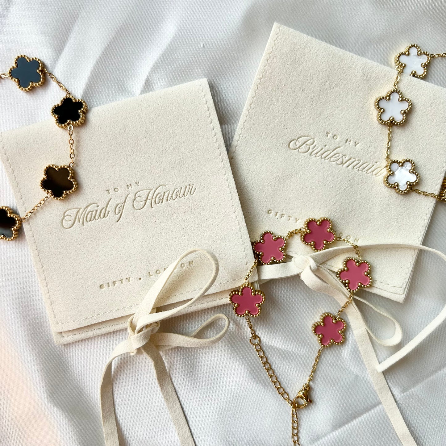 Bridesmaid Flower Bracelet With Pouch