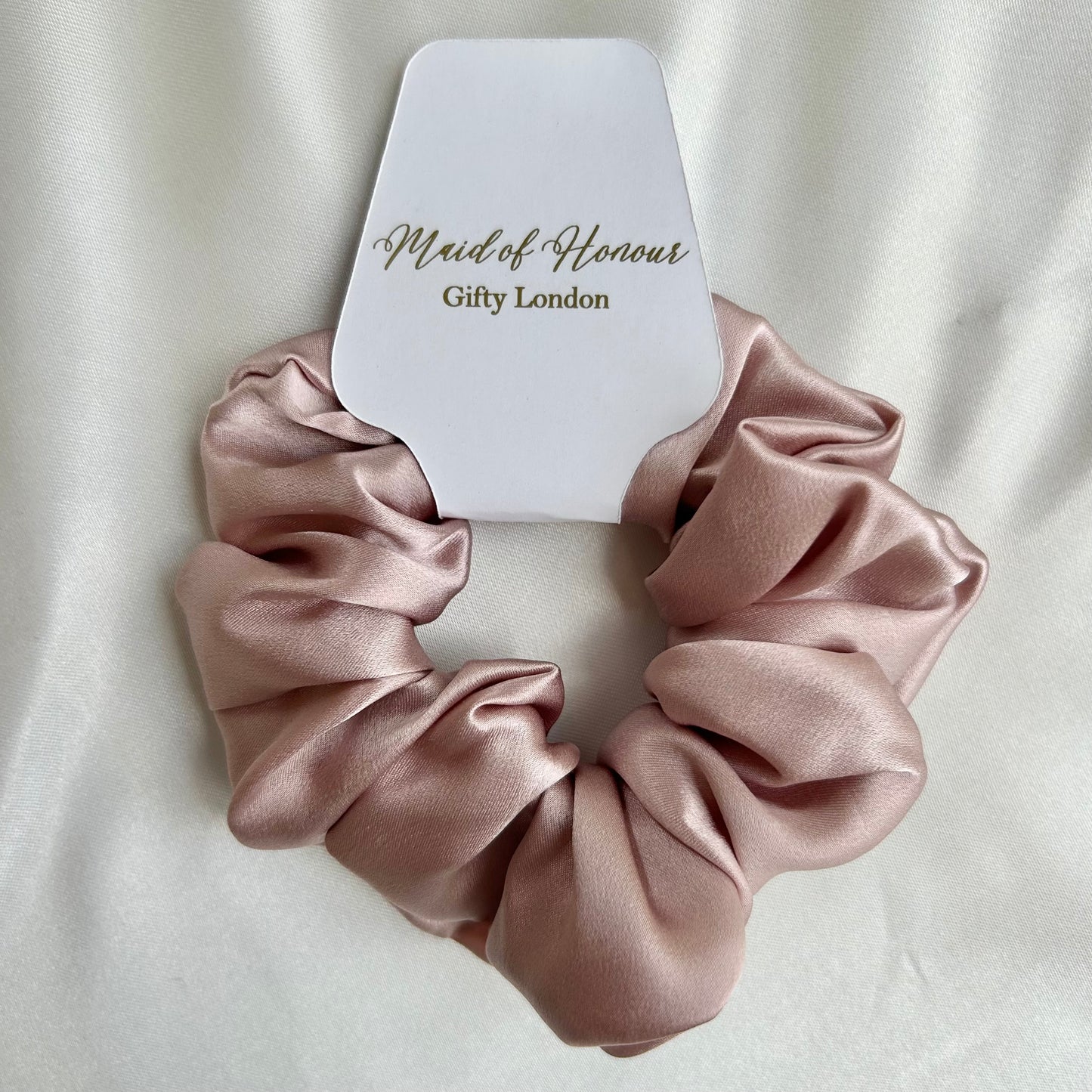 Pink Satin Scrunchie