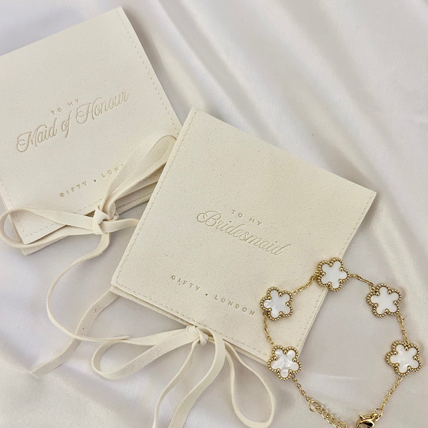 Bridesmaid Flower Bracelet With Pouch