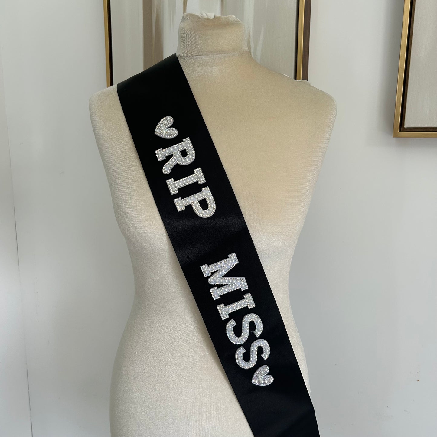 Phrase Pearl Diamanté Personalised Bridal Sash