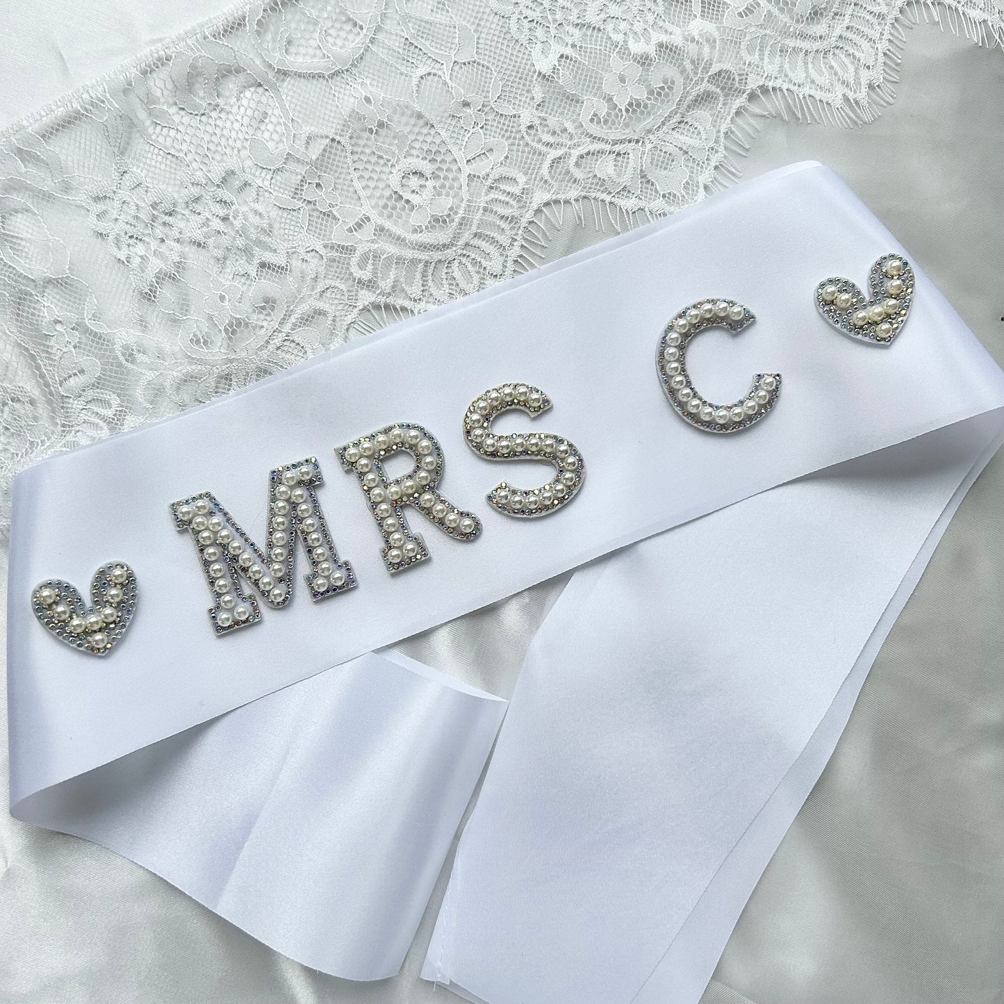 Pearl Diamate Personalised Bridal Sash