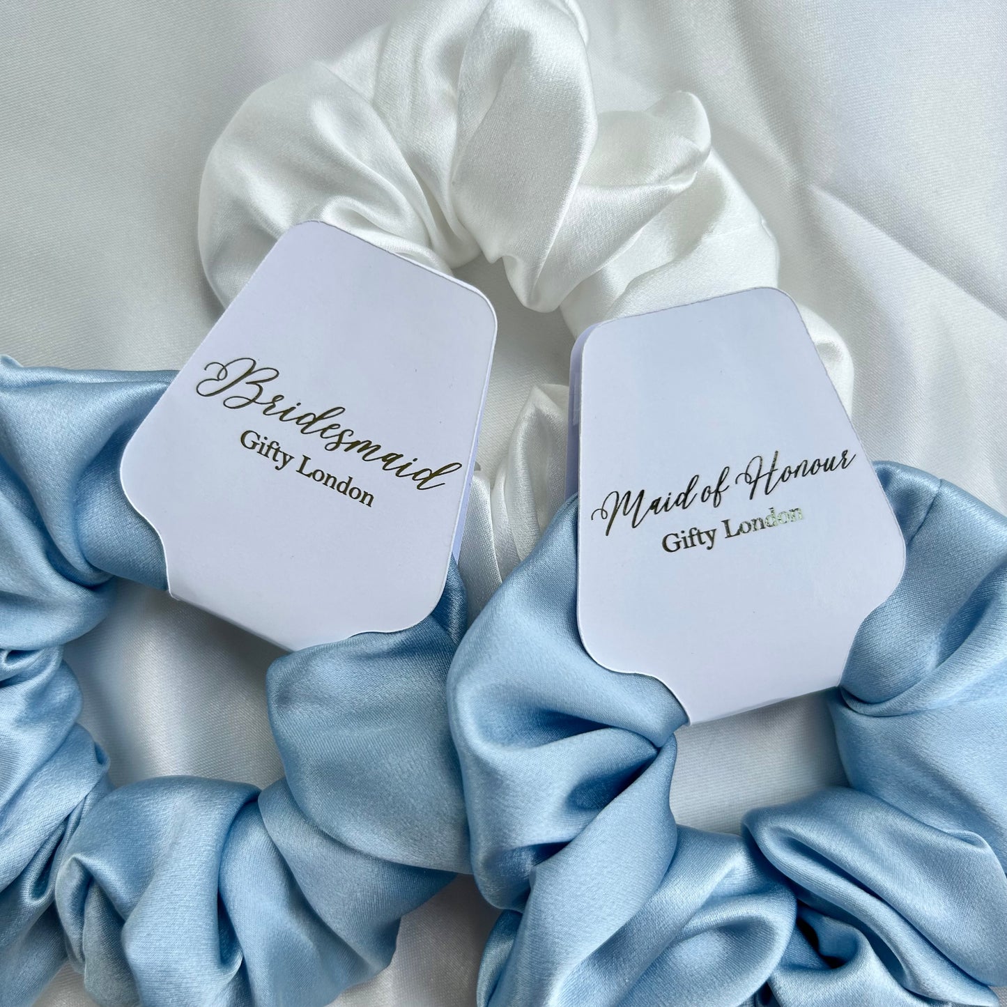Blue Satin Scrunchie