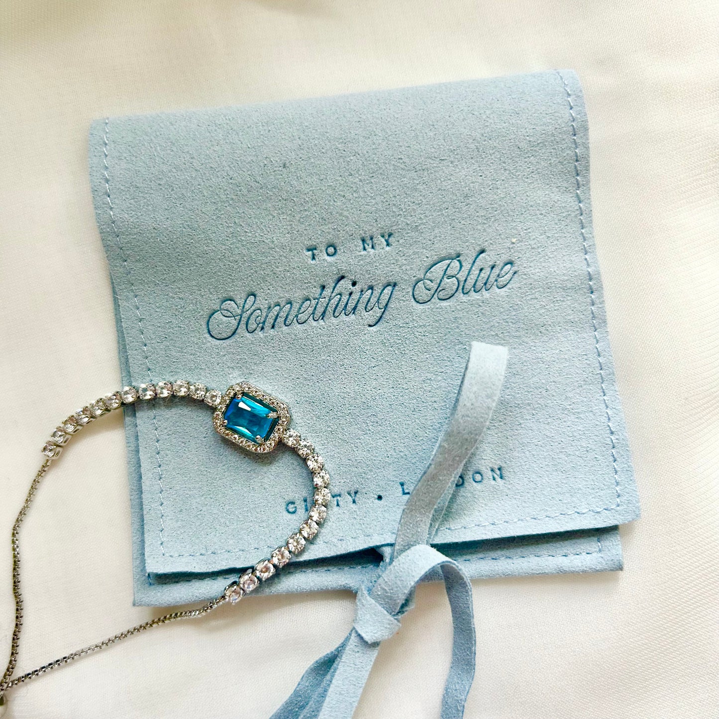 Something Blue Bracelet With Blue Pouch
