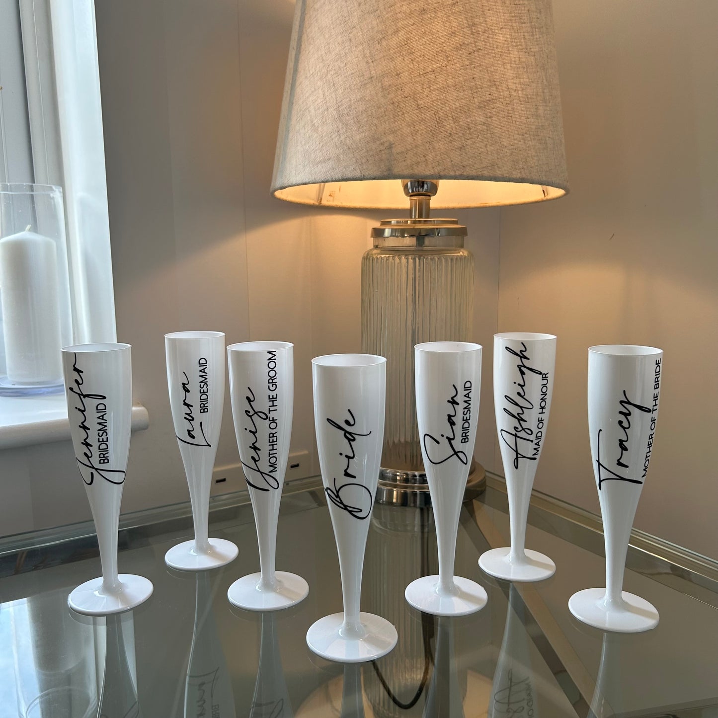 Personalised Plastic White Flutes
