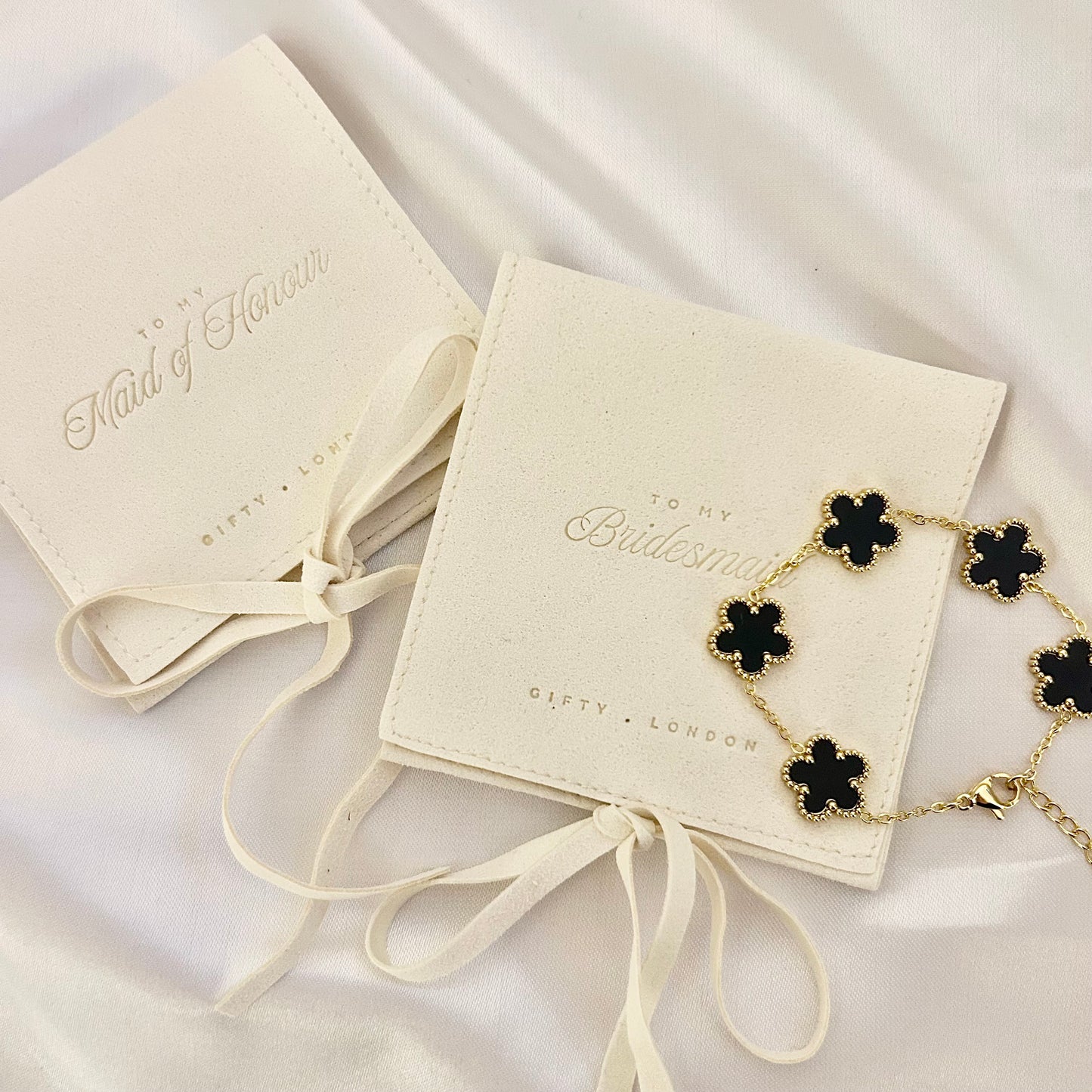 Bridesmaid Flower Bracelet With Pouch