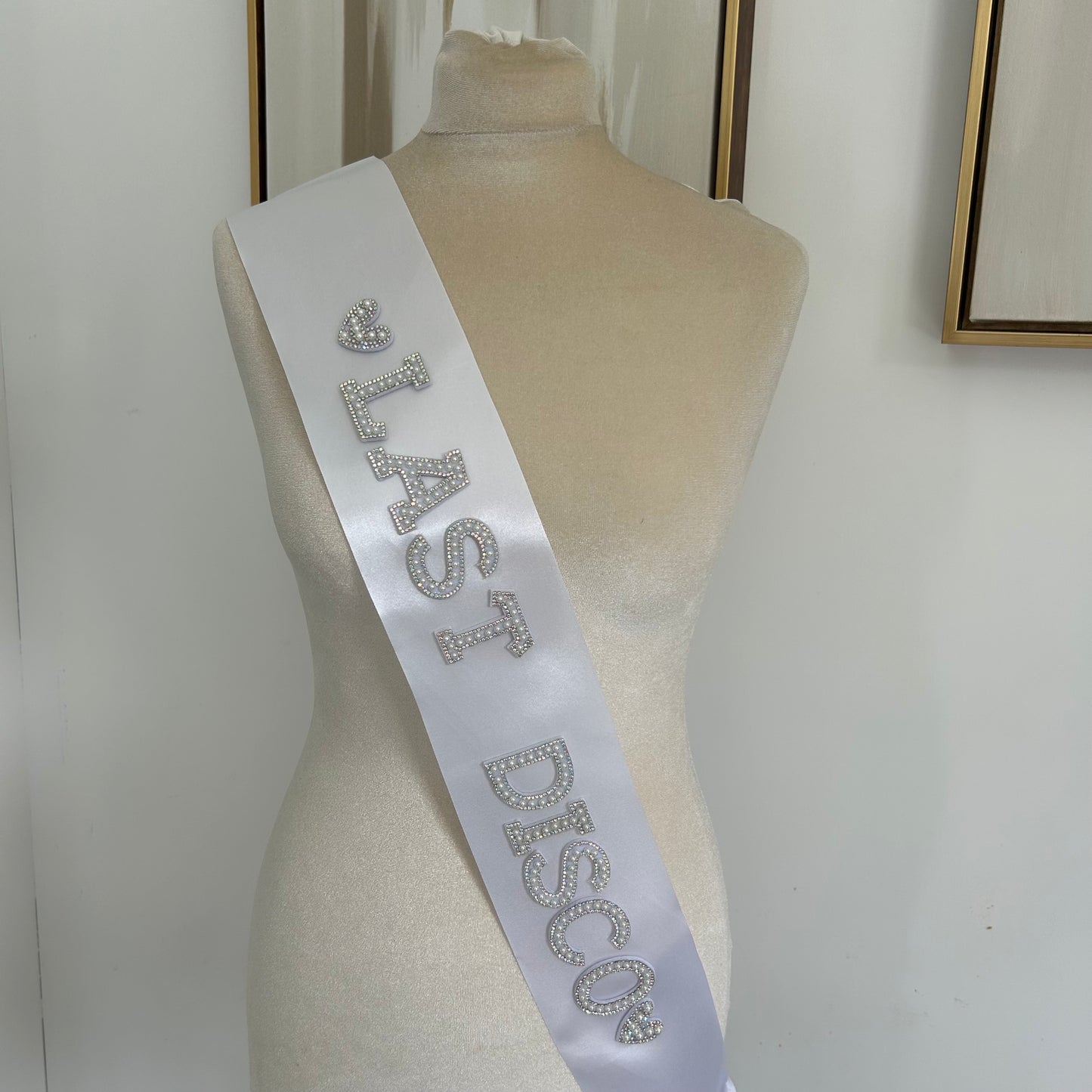 Phrase Pearl Diamanté Personalised Bridal Sash