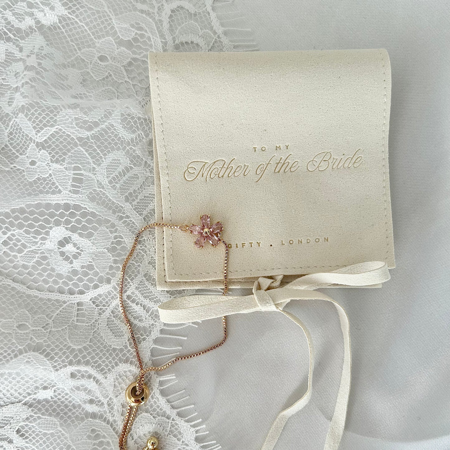 Bridesmaid Flower Bracelet With Pouch