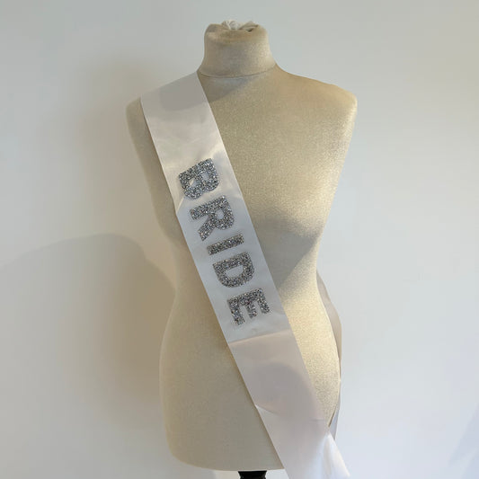 Silver Bride Sparkle Embellished Sash