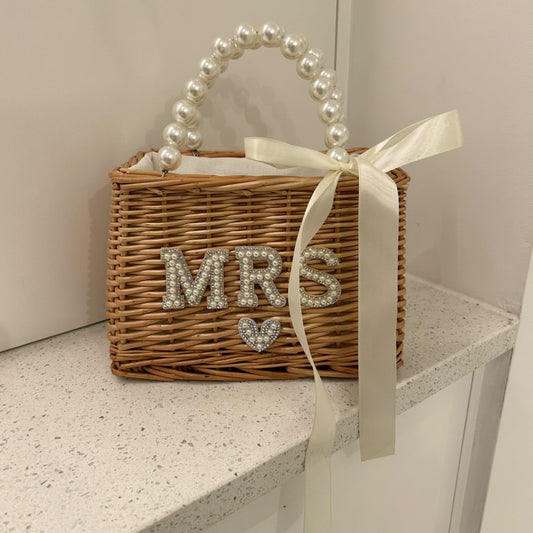 Raffia Pearl Personalised Bag