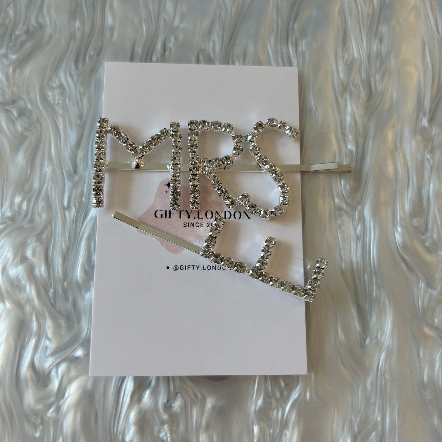 Mrs Personalised Initial Diamante Slide Hair Clip