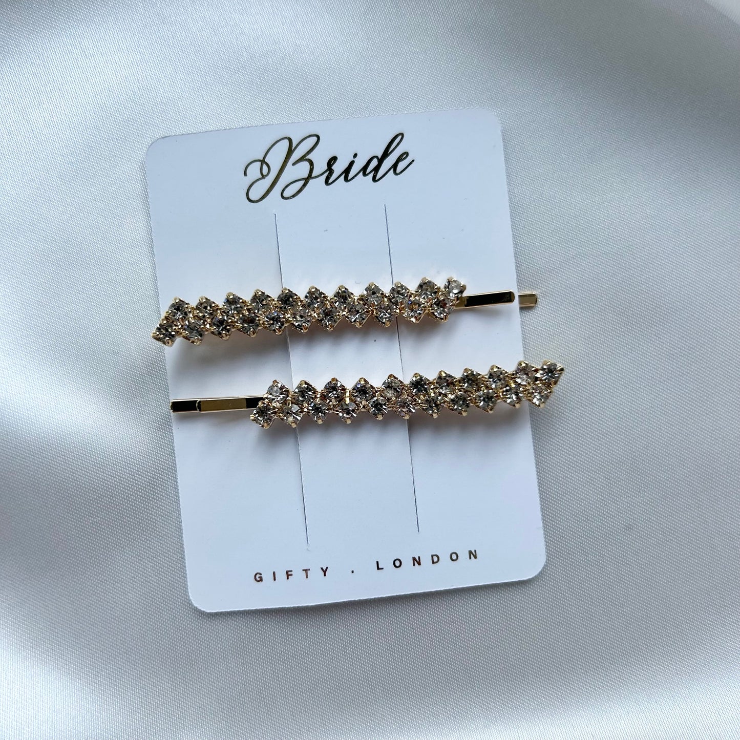 Bridesmaid proposal gold and silver diamanté hair slide