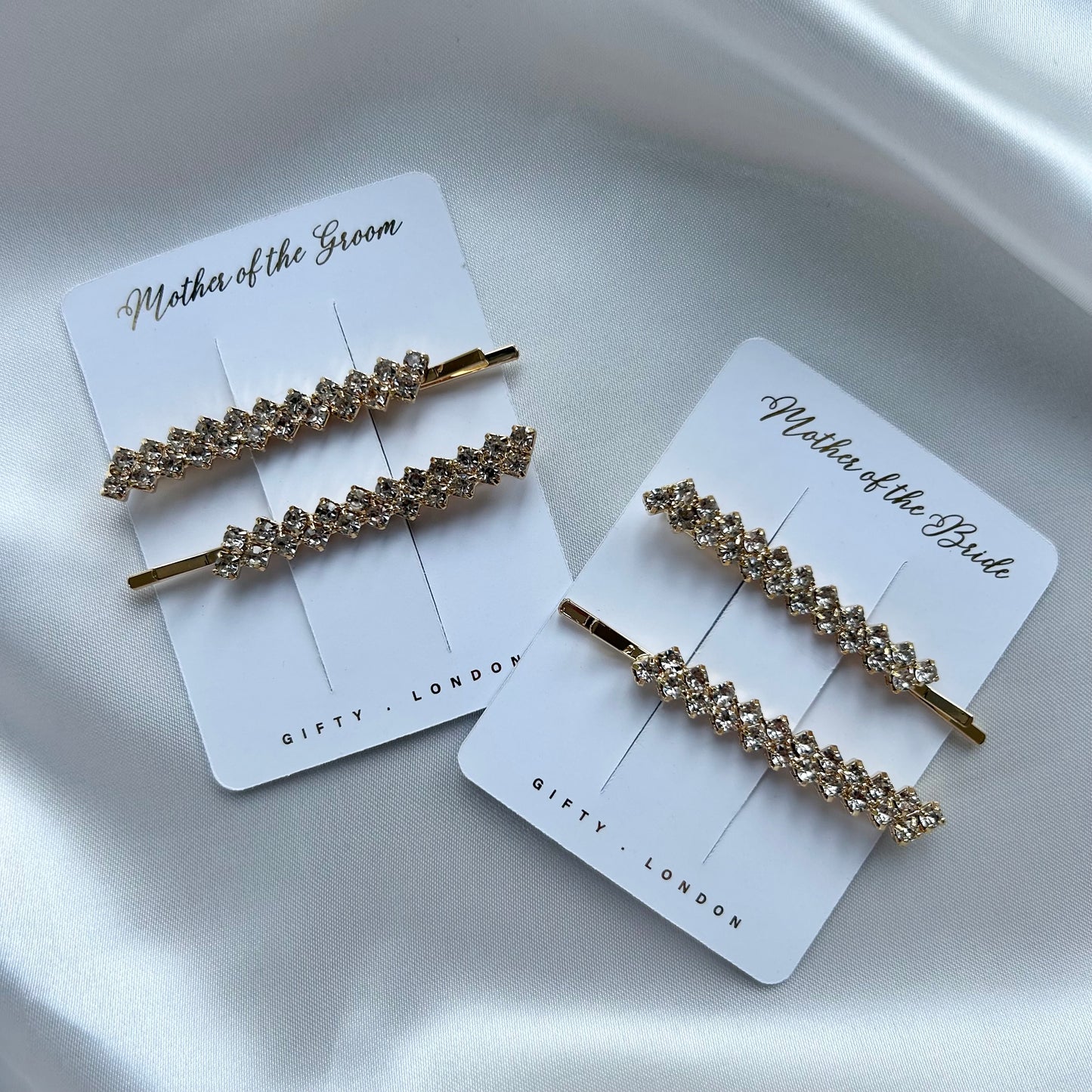 Bridesmaid proposal gold and silver diamanté hair slide