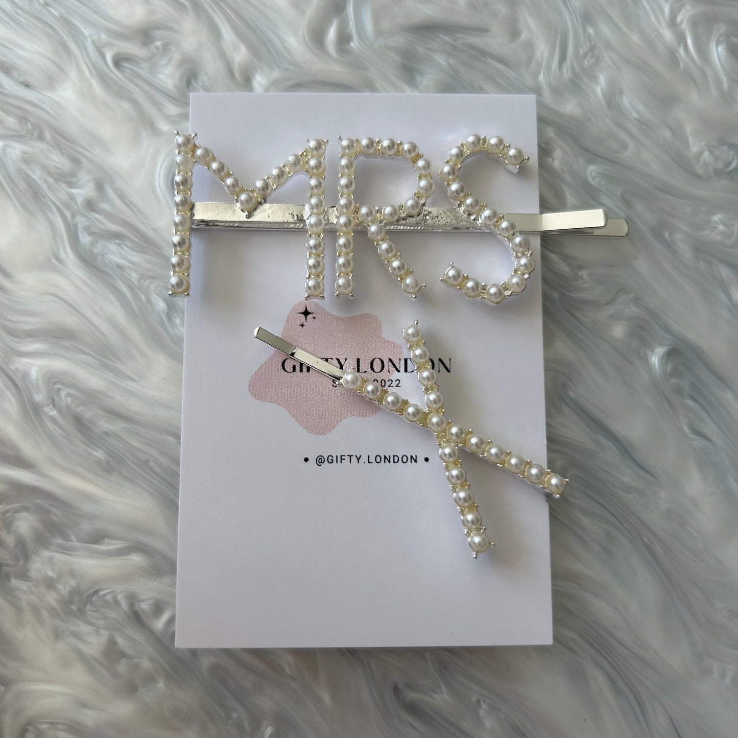 Mrs Personalised Pearl Slide Hair Clip