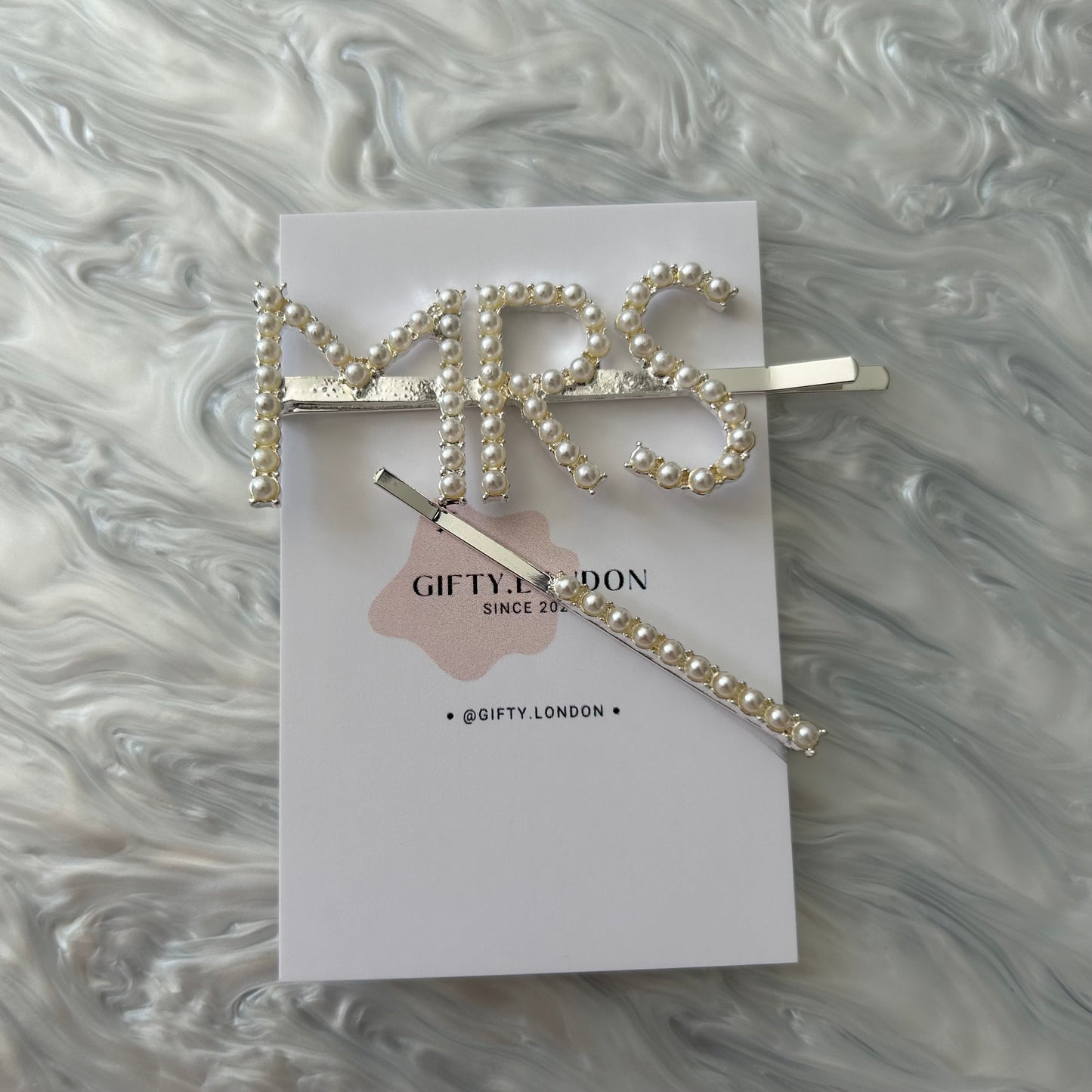 Mrs Personalised Pearl Slide Hair Clip