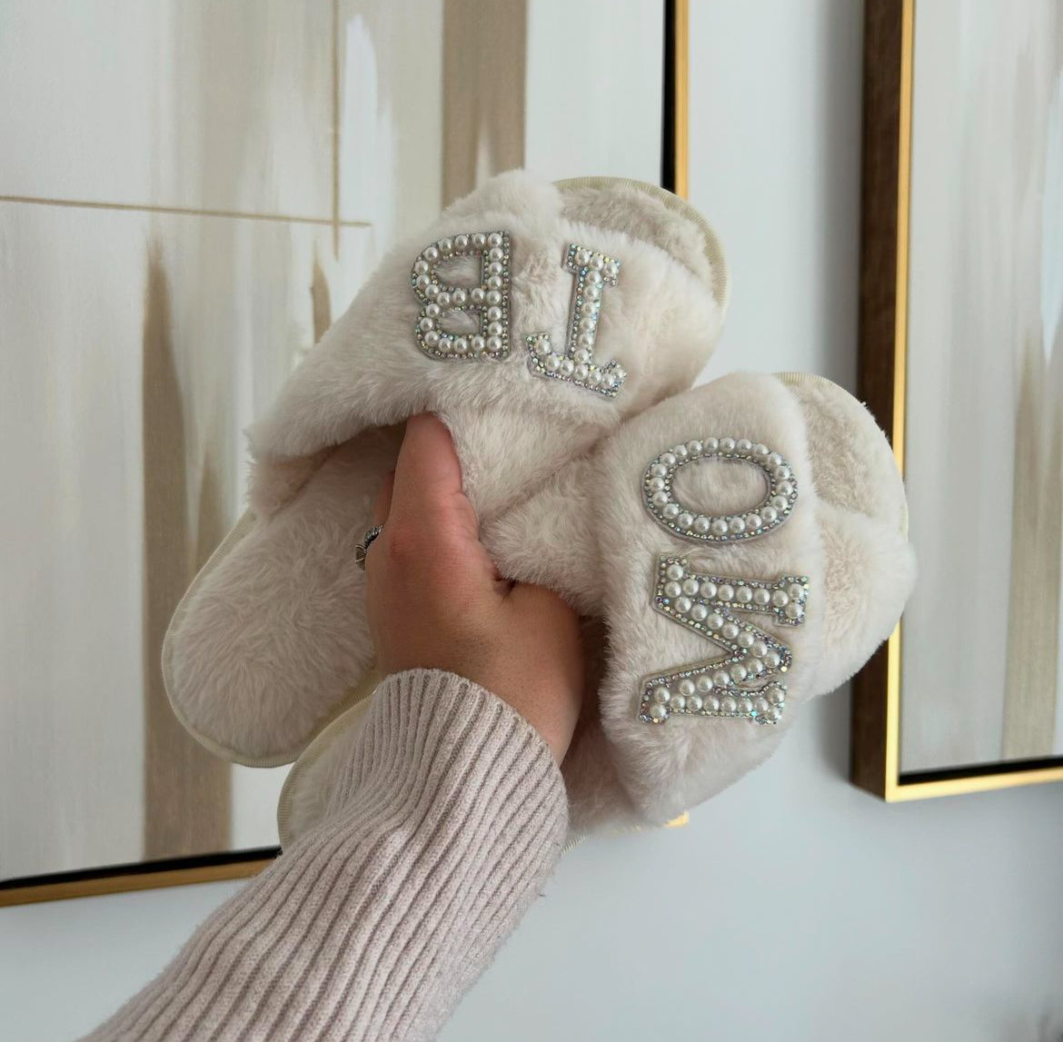 Mother of the Bride Pearl & Diamante Slippers