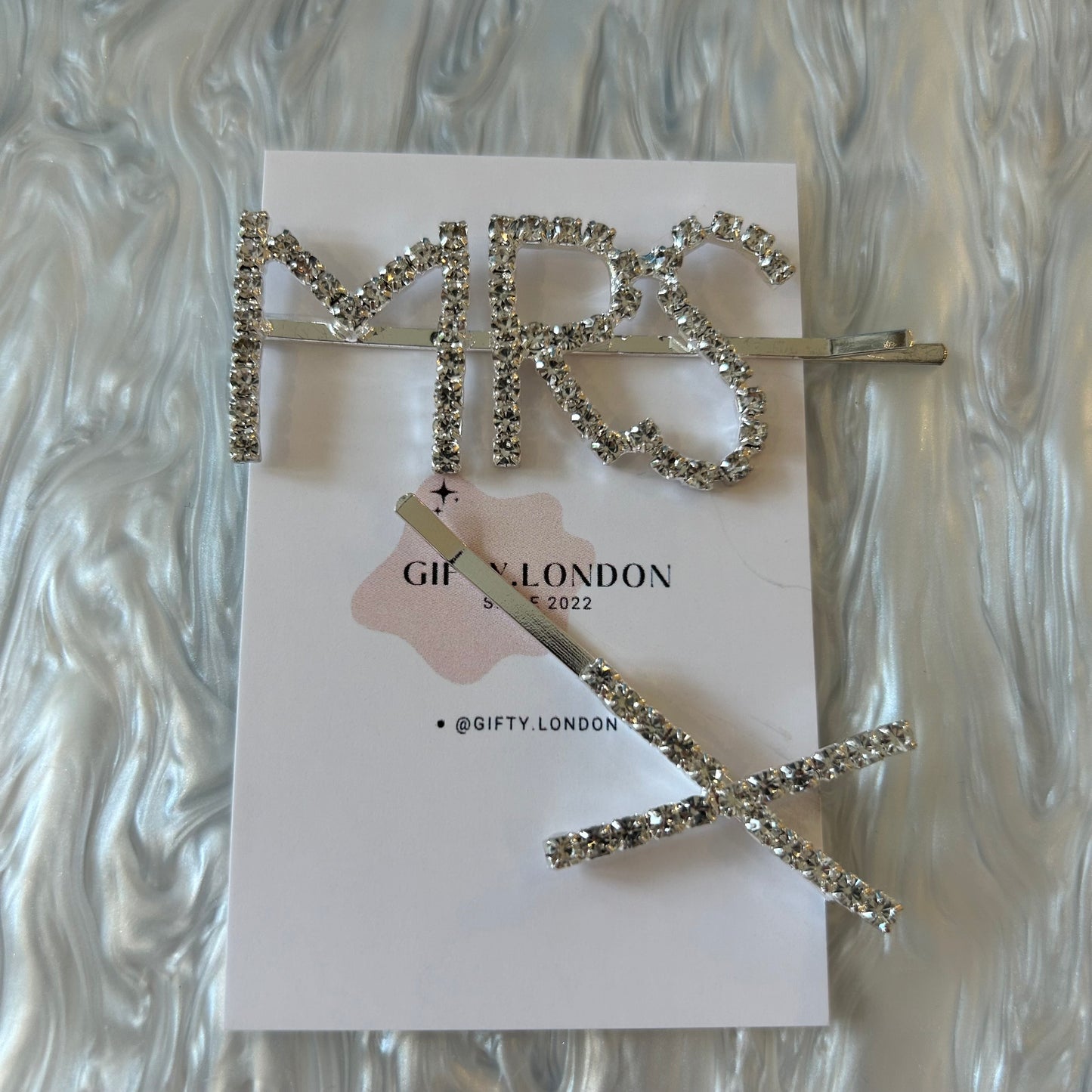 Mrs Personalised Initial Diamante Slide Hair Clip