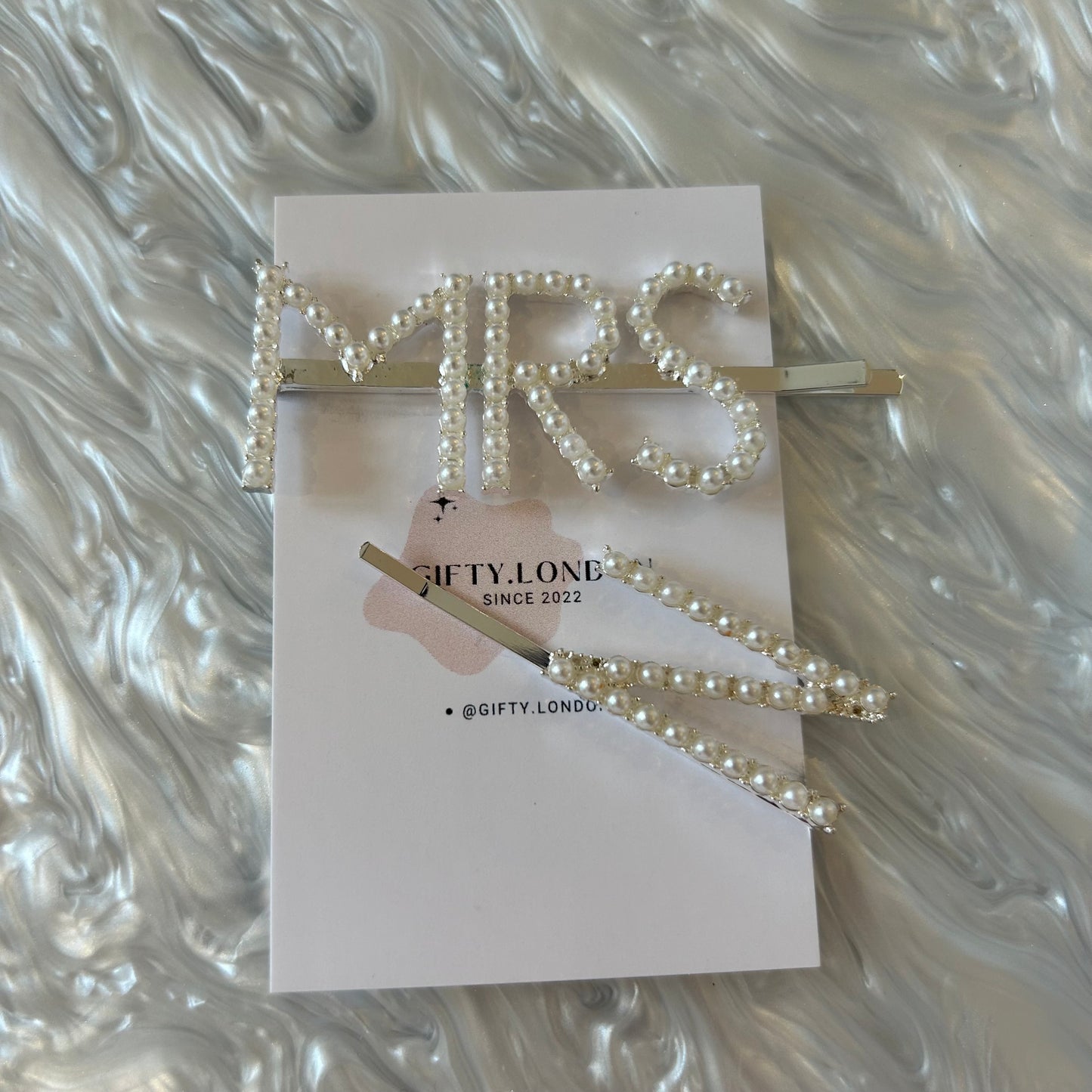 Mrs Personalised Pearl Slide Hair Clip