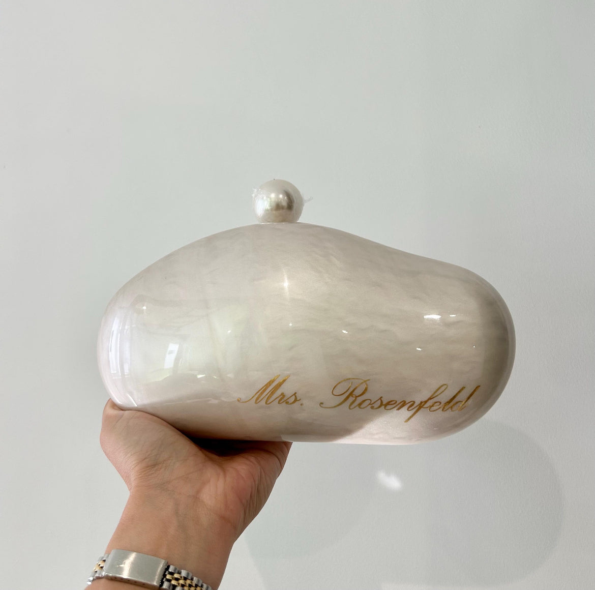 Pearl Personalised Acrylic Clutch Bag