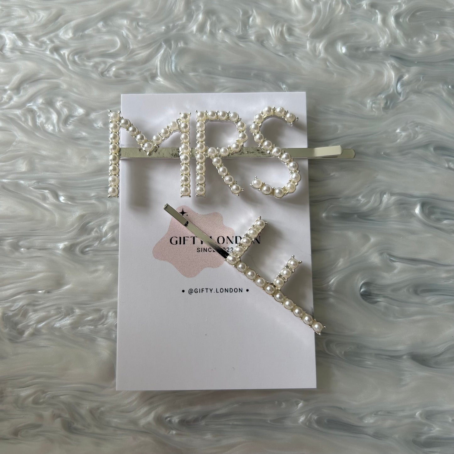 Mrs Personalised Pearl Slide Hair Clip