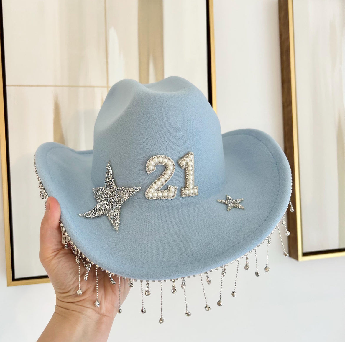 Fringe Pearl Birthday Cowboy Hat