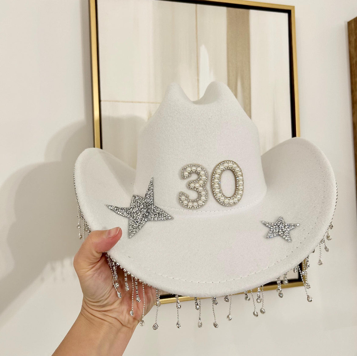 Fringe Pearl Birthday Cowboy Hat