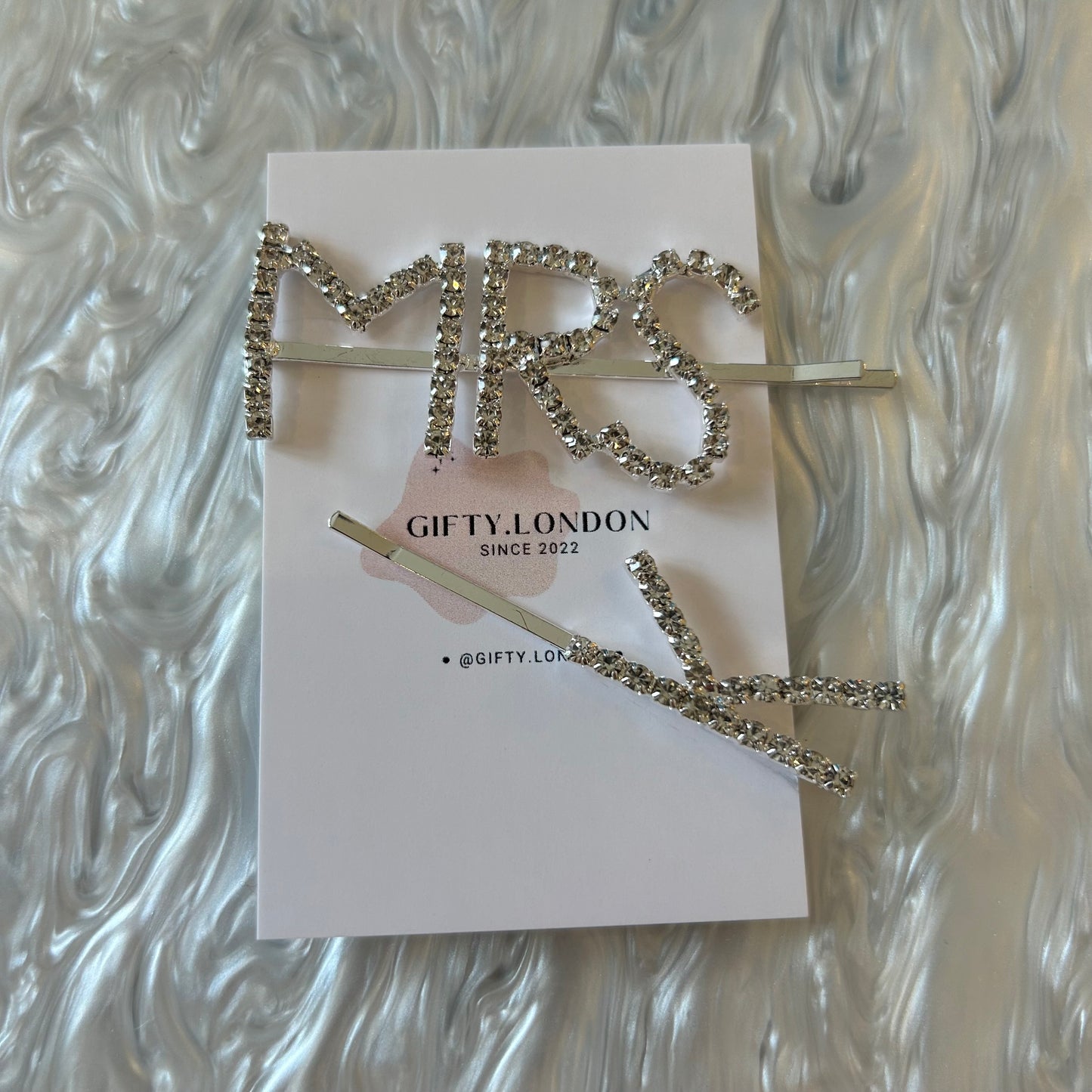 Mrs Personalised Initial Diamante Slide Hair Clip