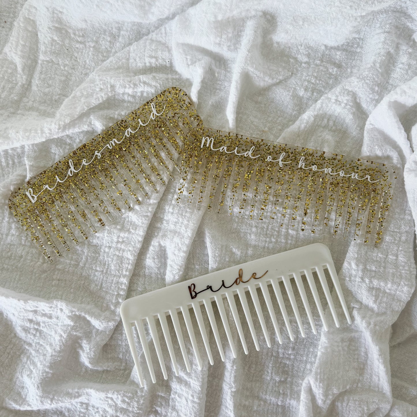 Glitter personalised hair combs