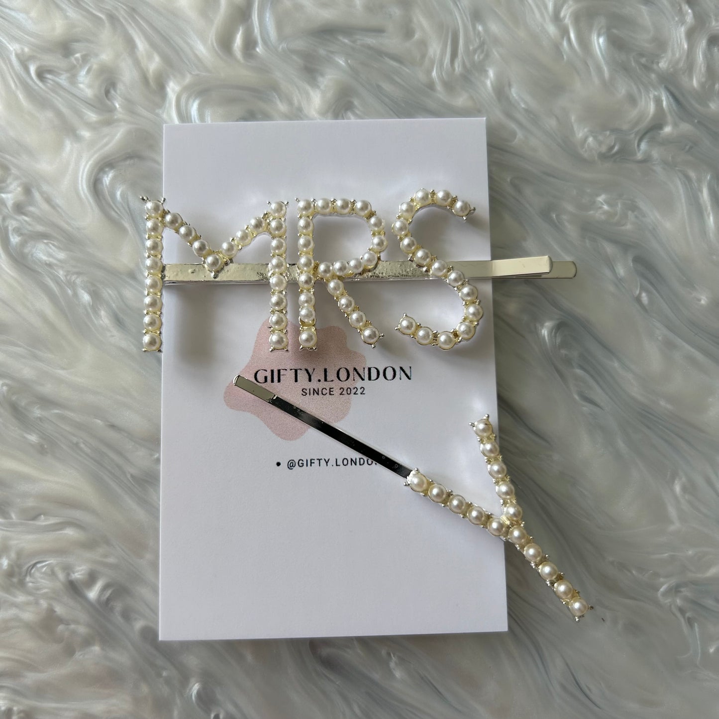 Mrs Personalised Pearl Slide Hair Clip