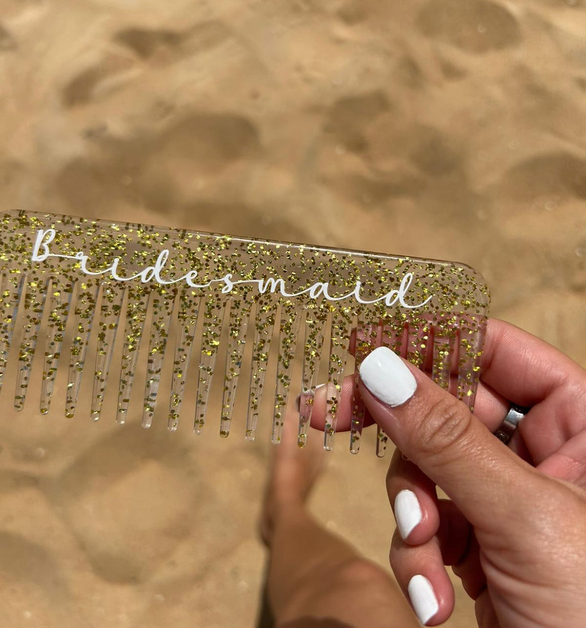 Glitter personalised hair combs