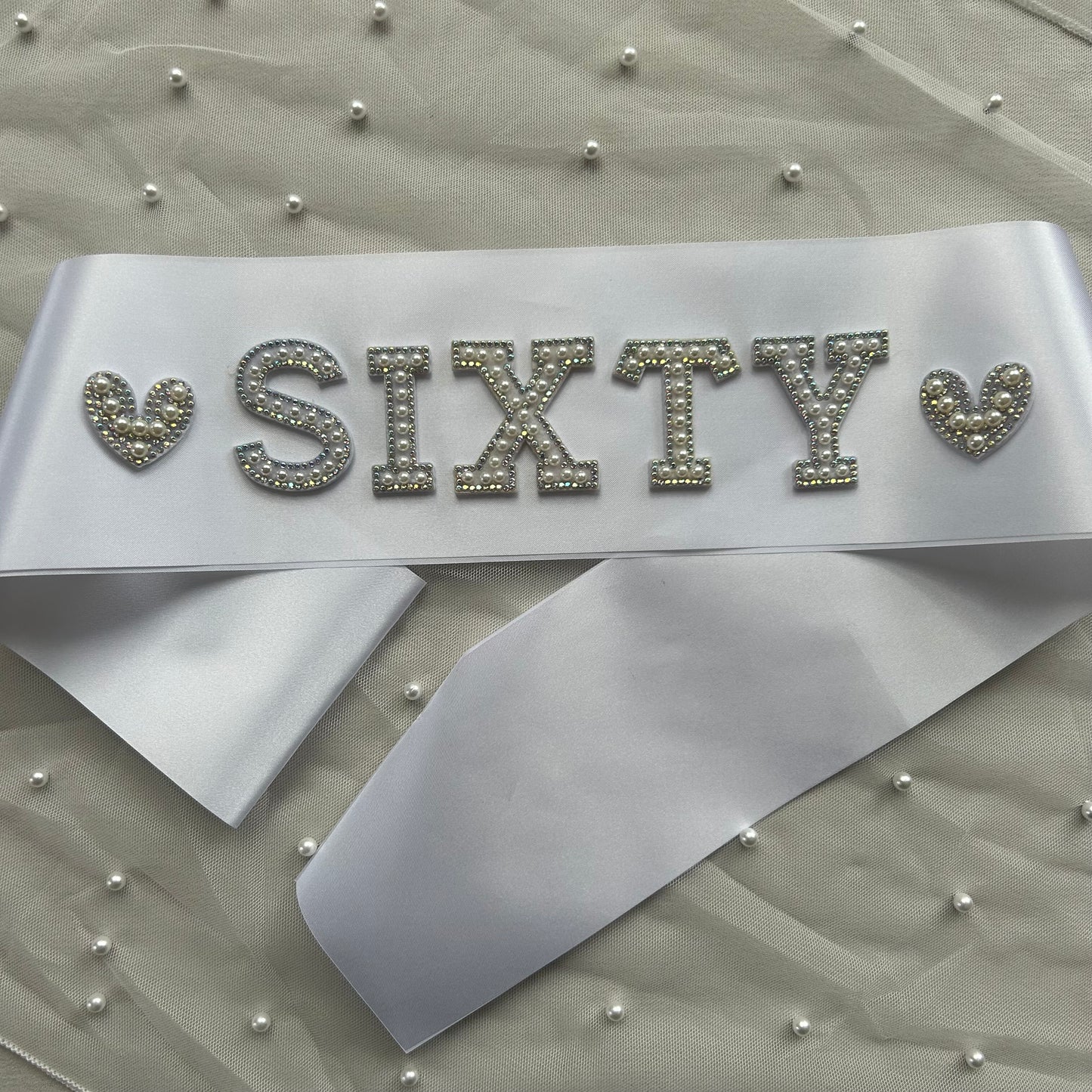 White Birthday Sashes