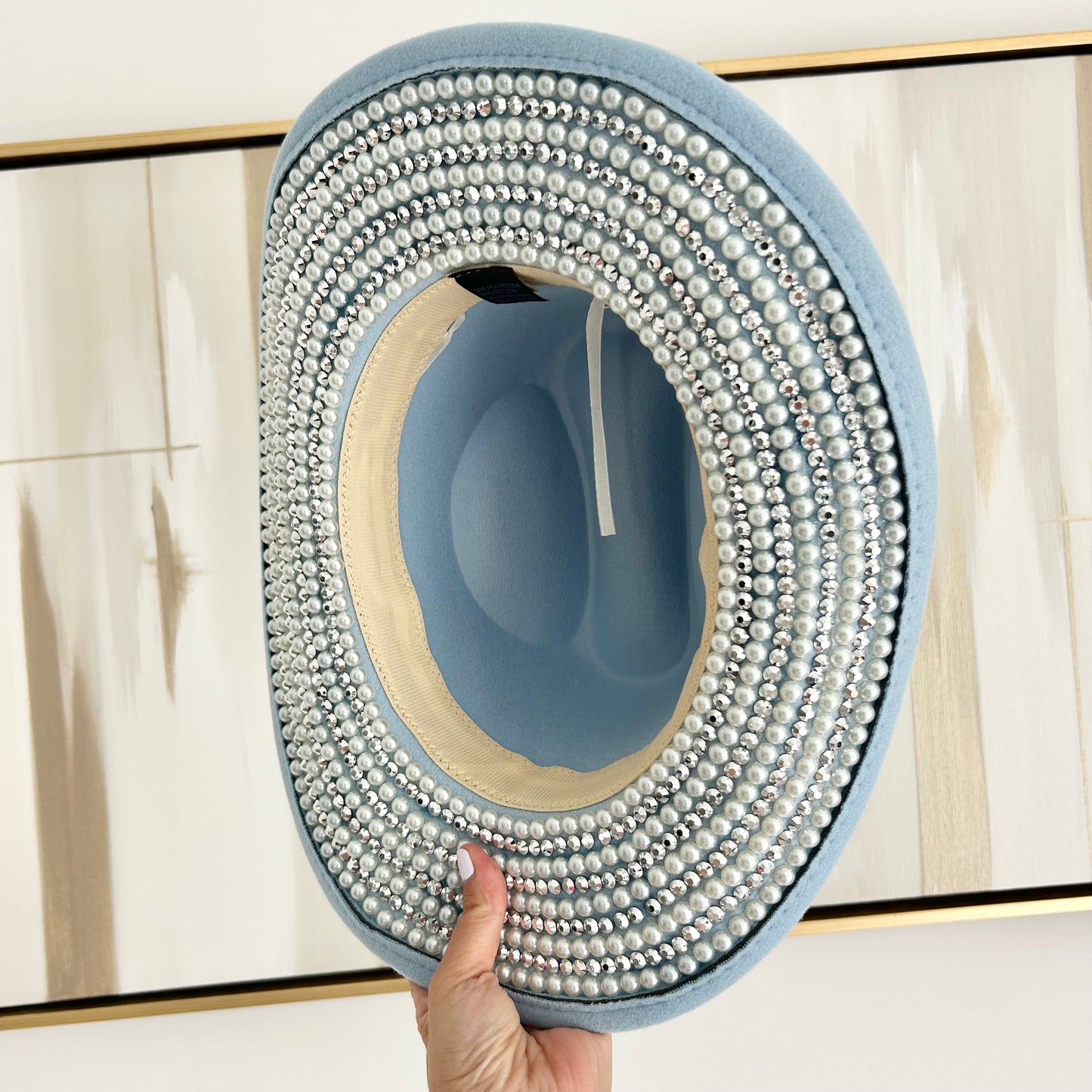 Blue Pearl Bride Cowboy Hat