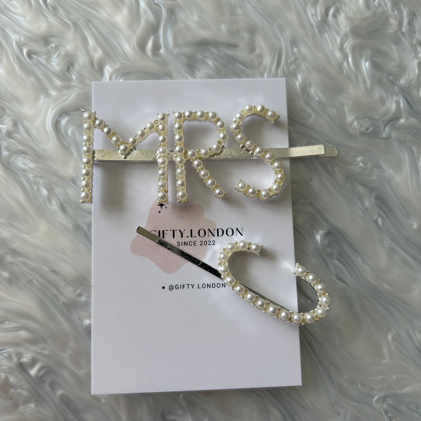 Mrs Personalised Pearl Slide Hair Clip