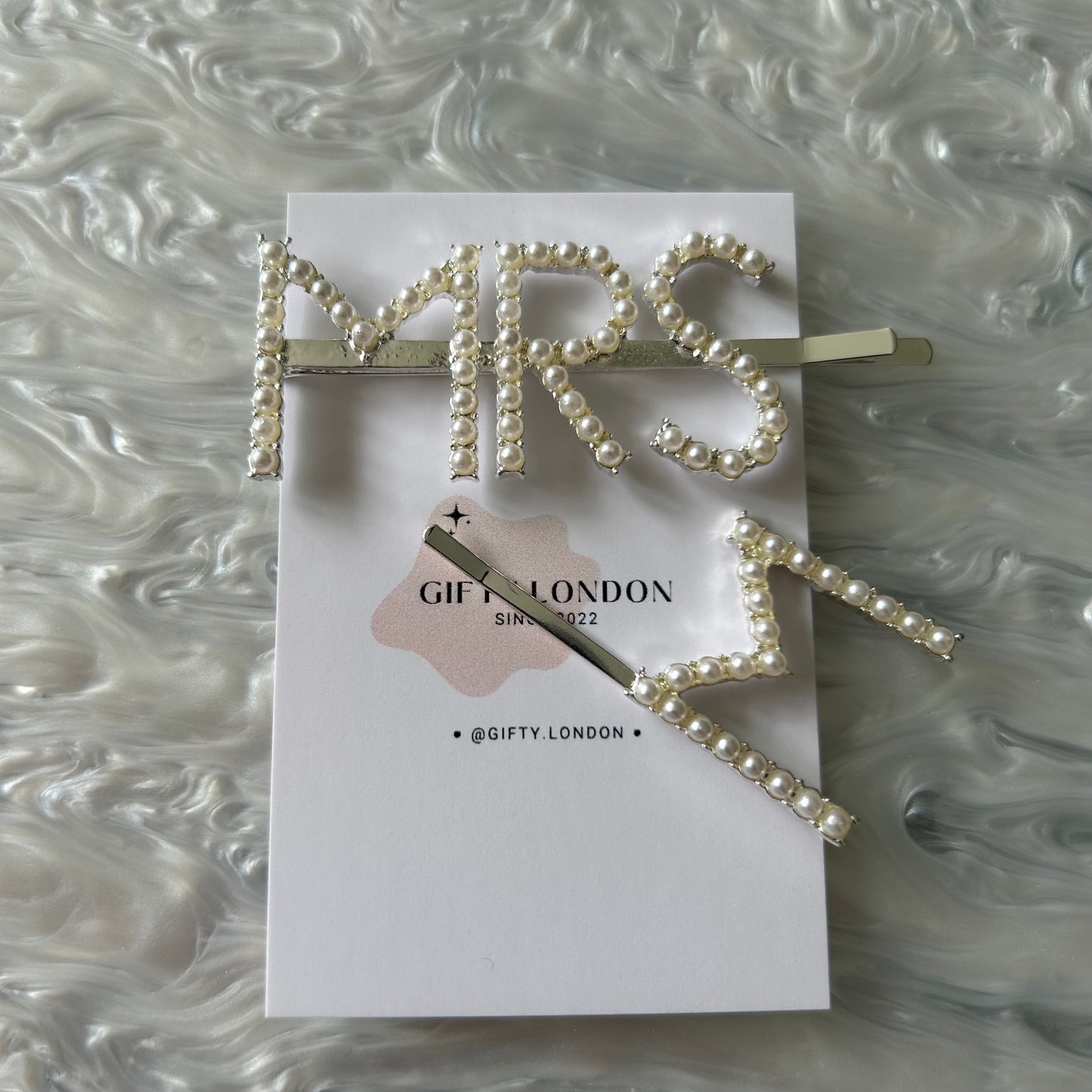 Mrs Personalised Pearl Slide Hair Clip