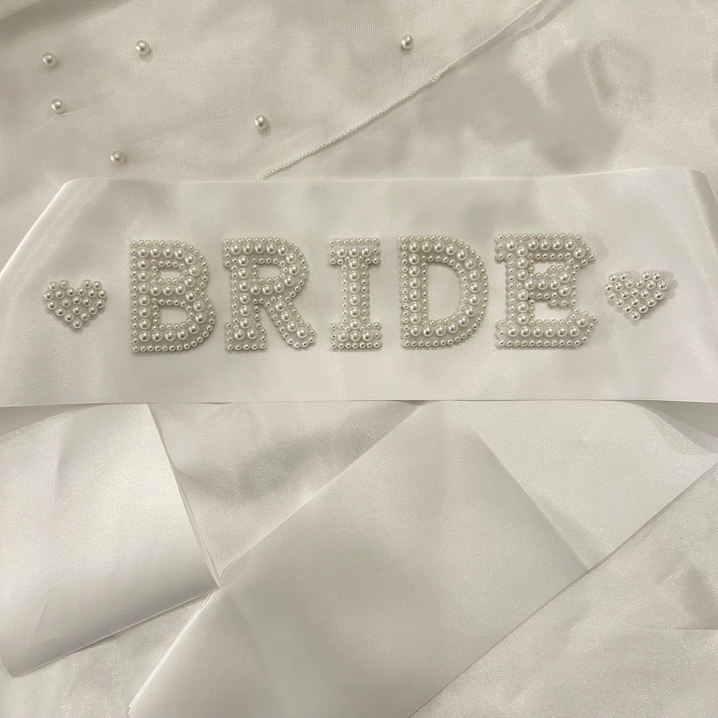 Full Pearl Personalised Bridal Sash
